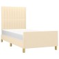 vidaXL Bettgestell mit Kopfteil Creme 80x200 cm Stoff vidaXL Bettgestell mit Kopfteil Creme 80x200 cm Stoff
