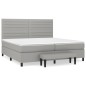 vidaXL Boxspringbett mit Matratze Hellgrau 200x200 cm Stoff vidaXL Boxspringbett mit Matratze Hellgrau 200x200 cm Stoff