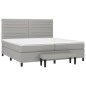 vidaXL Boxspringbett mit Matratze Hellgrau 200x200 cm Stoff vidaXL Boxspringbett mit Matratze Hellgrau 200x200 cm Stoff