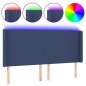 vidaXL LED Kopfteil Blau 203x16x118/128 cm Stoff vidaXL LED Kopfteil Blau 203x16x118/128 cm Stoff