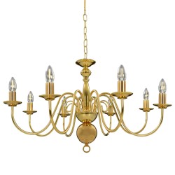vidaXL Kronleuchter Golden für 8 x E14 Glühbirnen