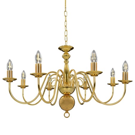 vidaXL Kronleuchter Golden für 8 x E14 Glühbirnen