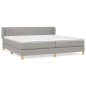 vidaXL Boxspringbett mit Matratze Hellgrau 200x200 cm Stoff vidaXL Boxspringbett mit Matratze Hellgrau 200x200 cm Stoff