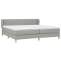 vidaXL Boxspringbett mit Matratze Hellgrau 200x200 cm Stoff vidaXL Boxspringbett mit Matratze Hellgrau 200x200 cm Stoff