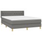 vidaXL Boxspringbett mit Matratze Dunkelgrau 140x200 cm Stoff vidaXL Boxspringbett mit Matratze Dunkelgrau 140x200 cm Stoff