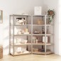 vidaXL Regale mit 5 Böden 2 Stk. Silbern Stahl & Holzwerkstoff vidaXL Regale mit 5 Böden 2 Stk. Silbern Stahl & Holzwerkstoff