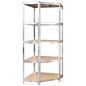 vidaXL Regale mit 5 Böden 2 Stk. Silbern Stahl & Holzwerkstoff vidaXL Regale mit 5 Böden 2 Stk. Silbern Stahl & Holzwerkstoff