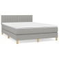 vidaXL Boxspringbett mit Matratze Hellgrau 140x190 cm Stoff vidaXL Boxspringbett mit Matratze Hellgrau 140x190 cm Stoff