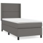 vidaXL Boxspringbett mit Matratze Grau 80x200 cm Kunstleder vidaXL Boxspringbett mit Matratze Grau 80x200 cm Kunstleder