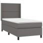 vidaXL Boxspringbett mit Matratze Grau 80x200 cm Kunstleder vidaXL Boxspringbett mit Matratze Grau 80x200 cm Kunstleder