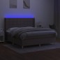vidaXL Boxspringbett mit Matratze & LED Taupe 160x200 cm Stoff vidaXL Boxspringbett mit Matratze & LED Taupe 160x200 cm Stoff