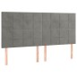 vidaXL Boxspringbett mit Matratze Hellgrau 180x200 cm Samt vidaXL Boxspringbett mit Matratze Hellgrau 180x200 cm Samt