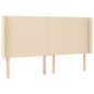 vidaXL Boxspringbett mit Matratze & LED Creme 200x200 cm Stoff vidaXL Boxspringbett mit Matratze & LED Creme 200x200 cm Stoff