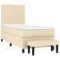 vidaXL Boxspringbett mit Matratze Creme 100x200 cm Stoff vidaXL Boxspringbett mit Matratze Creme 100x200 cm Stoff