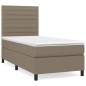 vidaXL Boxspringbett mit Matratze Taupe 90x200 cm Stoff vidaXL Boxspringbett mit Matratze Taupe 90x200 cm Stoff