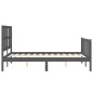 Massivholzbett mit Kopfteil Grau 140x190 cm Massivholzbett mit Kopfteil Grau 140x190 cm