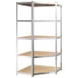 vidaXL Regale mit 5 Böden 2 Stk. Silbern Stahl & Holzwerkstoff vidaXL Regale mit 5 Böden 2 Stk. Silbern Stahl & Holzwerkstoff