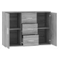 vidaXL Sideboard Grau Sonoma 91x29,5x65 cm Holzwerkstoff