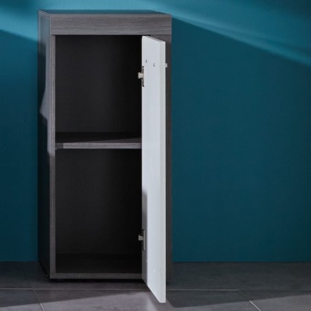 Trendteam Standschrank Miami Weiß und Rauchsilbern