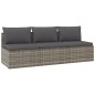 vidaXL Gartensofa 3-Sitzer mit Kissen Grau Poly Rattan vidaXL Gartensofa 3-Sitzer mit Kissen Grau Poly Rattan