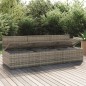 vidaXL Gartensofa 3-Sitzer mit Kissen Grau Poly Rattan vidaXL Gartensofa 3-Sitzer mit Kissen Grau Poly Rattan