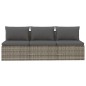 vidaXL Gartensofa 3-Sitzer mit Kissen Grau Poly Rattan vidaXL Gartensofa 3-Sitzer mit Kissen Grau Poly Rattan