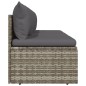 vidaXL Gartensofa 3-Sitzer mit Kissen Grau Poly Rattan vidaXL Gartensofa 3-Sitzer mit Kissen Grau Poly Rattan