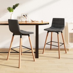 vidaXL Barhocker 2 Stk. Hellgrau Stoff