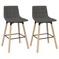 vidaXL Barhocker 2 Stk. Hellgrau Stoff