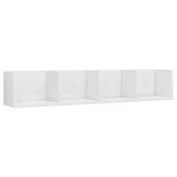 vidaXL CD-Wandregal Hochglanz-Weiß 100x18x18 cm Holzwerkstoff