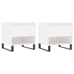 vidaXL Couchtische 2 Stk. Hochglanz-Weiß 50x46x50 cm Holzwerkstoff