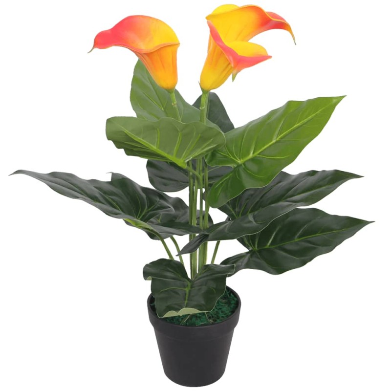 vidaXL Künstliche Calla-Lilie mit Topf 45 cm Rot und Gelb vidaXL Künstliche Calla-Lilie mit Topf 45 cm Rot und Gelb