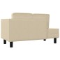 vidaXL Chaiselongue mit Kissen und Nackenrolle Creme Stoff vidaXL Chaiselongue mit Kissen und Nackenrolle Creme Stoff