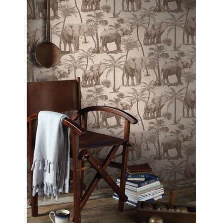 DUTCH WALLCOVERINGS Tapete Elephant Grove Anthrazit