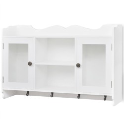 MDF Wandschrank Schrank Regal Bücher/DVD/Gläser Aufbewahrung weiß