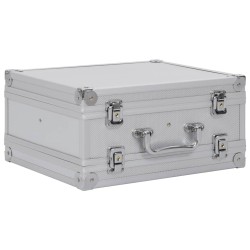 vidaXL Waffenkoffer Aluminium ABS Silbern
