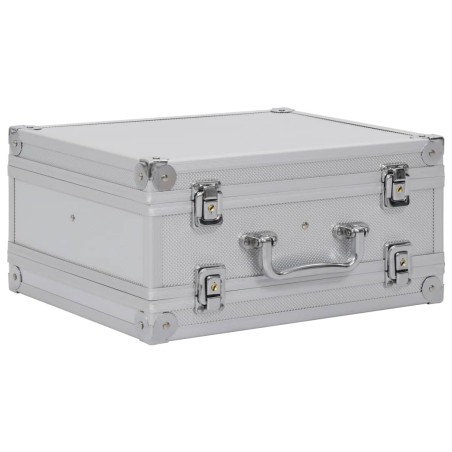 vidaXL Waffenkoffer Aluminium ABS Silbern