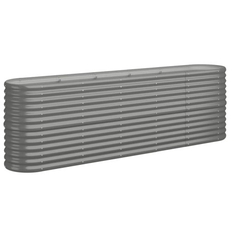 vidaXL Hochbeet Pulverbeschichteter Stahl 224x40x68 cm Grau