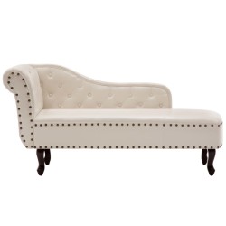 vidaXL Chaiselongue Creme Kunstleder 