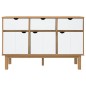 vidaXL Sideboard OTTA Braun&Weiß 114x43x73,5 cm Massivholz Kiefer vidaXL Sideboard OTTA Braun&Weiß 114x43x73,5 cm Massivholz Kiefer