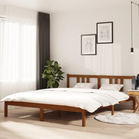 vidaXL Massivholzbett Honigbraun 160x200 cm