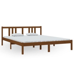 vidaXL Massivholzbett Honigbraun 160x200 cm