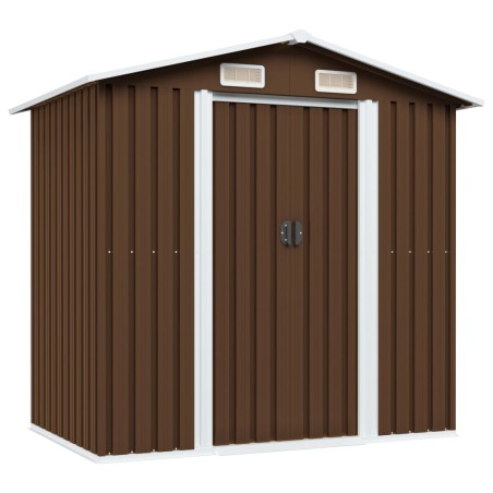vidaXL Geräteschuppen Braun 204x132x186 cm Stahl 