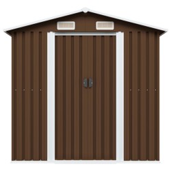 vidaXL Geräteschuppen Braun 204x132x186 cm Stahl 