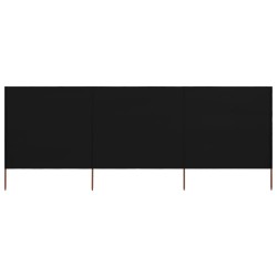 vidaXL 3-teiliges Windschutzgewebe 400 x 120 cm Schwarz