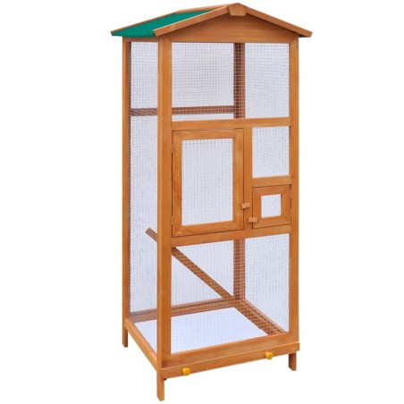 vidaXL Vogelkäfig Holz 65x63x165 cm