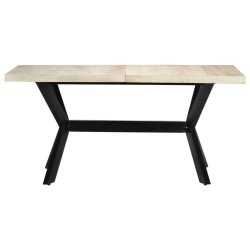 vidaXL Esstisch Weiß 160 x 80 x 75 cm Massivholz Mango