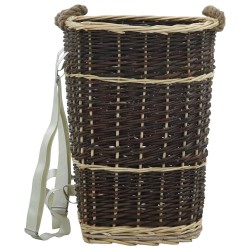 vidaXL Holzkorb mit Trageriemen 44,5×37×50 cm Natur Weide   