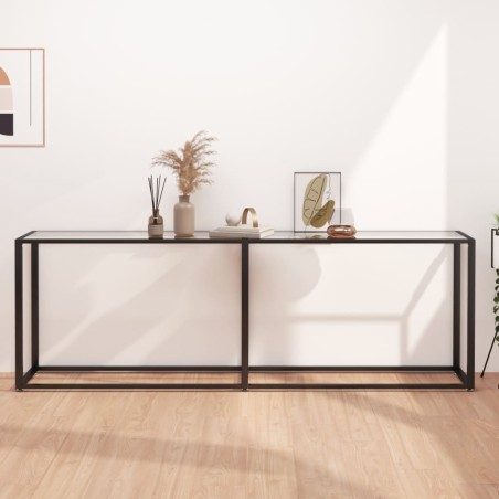 vidaXL Konsolentisch Transparent 220x35x75,5 cm Hartglas