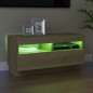 vidaXL TV-Schrank mit LED-Leuchten Sonoma-Eiche 80x35x40 cm vidaXL TV-Schrank mit LED-Leuchten Sonoma-Eiche 80x35x40 cm